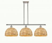 Innovations Lighting 516-3I-PN-RBD-12-NAT - Woven Rattan - 3 Light - 39 inch - Polished Nickel - Multi Pendant