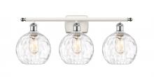 Innovations Lighting 516-3W-WPC-G1215-8 - Athens Water Glass - 3 Light - 28 inch - White Polished Chrome - Bath Vanity Light