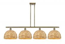 Innovations Lighting 516-4I-AB-RBD-12-NAT - Woven Rattan - 4 Light - 50 inch - Antique Brass - Multi Pendant