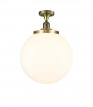 Innovations Lighting 517-1CH-AB-G201-14 - Beacon - 1 Light - 14 inch - Antique Brass - Semi-Flush Mount