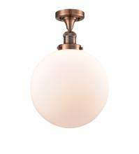 Innovations Lighting 517-1CH-AC-G201-12 - Beacon - 1 Light - 12 inch - Antique Copper - Semi-Flush Mount