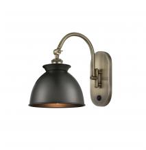 Innovations Lighting 518-1W-AB-M14-BK - Adirondack - 1 Light - 8 inch - Antique Brass - Adjustable Swing Arm