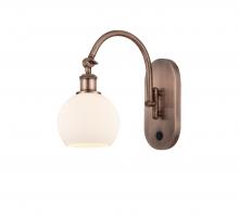Innovations Lighting 518-1W-AC-G121-6 - Athens - 1 Light - 6 inch - Antique Copper - Adjustable Swing Arm