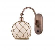 Innovations Lighting 518-1W-AC-G121-8RB - Farmhouse Rope - 1 Light - 8 inch - Antique Copper - Adjustable Swing Arm