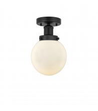 Innovations Lighting 616-1F-BK-G201-6 - Beacon - 1 Light - 6 inch - Matte Black - Semi-Flush Mount