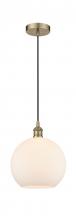 Innovations Lighting 616-1P-AB-G121-10 - Athens - 1 Light - 10 inch - Antique Brass - Cord hung - Mini Pendant