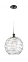Innovations Lighting 616-1P-BK-G1213-12 - Athens Deco Swirl - 1 Light - 12 inch - Matte Black - Cord hung - Mini Pendant