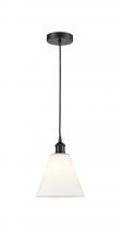 Innovations Lighting 616-1P-BK-GBC-81 - Berkshire - 1 Light - 8 inch - Matte Black - Cord hung - Mini Pendant