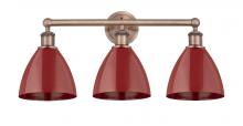 Innovations Lighting 616-3W-AC-MBD-75-RD - Plymouth - 3 Light - 26 inch - Antique Copper - Bath Vanity Light