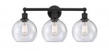 Innovations Lighting 616-3W-BK-G124-8 - Athens - 3 Light - 26 inch - Matte Black - Bath Vanity Light