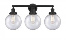 Innovations Lighting 616-3W-BK-G204-8 - Beacon - 3 Light - 26 inch - Matte Black - Bath Vanity Light