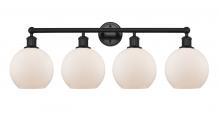Innovations Lighting 616-4W-BK-G121-8 - Athens - 4 Light - 35 inch - Matte Black - Bath Vanity Light
