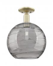 Innovations Lighting 716-1C-AB-G1213-12SM - Athens Deco Swirl - 1 Light - 12 inch - Antique Brass - Semi-Flush Mount