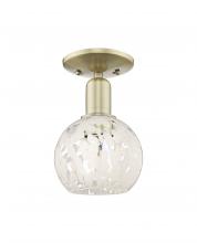 Innovations Lighting 716-1C-AB-G1216-6WM - White Mouchette - 1 Light - 6 inch - Antique Brass - Semi-Flush Mount