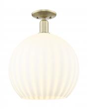 Innovations Lighting 716-1C-AB-G1217-14WV - White Venetian - 1 Light - 14 inch - Antique Brass - Semi-Flush Mount