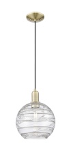 Innovations Lighting 716-1P-AB-G1213-10CL - Athens Deco Swirl - 1 Light - 10 inch - Antique Brass - Cord hung - Mini Pendant