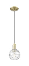 Innovations Lighting 716-1P-AB-G1213-6CL - Athens Deco Swirl - 1 Light - 6 inch - Antique Brass - Cord hung - Mini Pendant