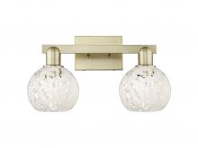 Innovations Lighting 716-2W-AB-G1216-6WM - White Mouchette - 2 Light - 17 inch - Antique Brass - Bath Vanity Light