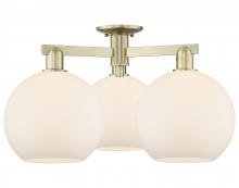 Innovations Lighting 716-3F-AB-G121-10 - Athens - 3 Light - 28 inch - Antique Brass - Semi-Flush Mount