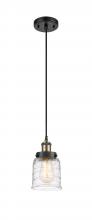 Innovations Lighting 916-1P-BAB-G513 - Bell - 1 Light - 5 inch - Black Antique Brass - Cord hung - Mini Pendant