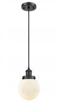 Innovations Lighting 916-1P-BK-G201-6 - Beacon - 1 Light - 6 inch - Matte Black - Cord hung - Mini Pendant
