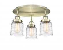 Innovations Lighting 916-3C-AB-G513 - Bell - 3 Light - 17 inch - Antique Brass - Semi-Flush Mount
