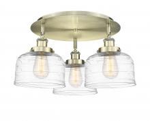 Innovations Lighting 916-3C-AB-G713 - Bell - 3 Light - 20 inch - Antique Brass - Semi-Flush Mount