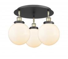 Innovations Lighting 916-3C-BAB-G201-8 - Beacon - 3 Light - 20 inch - Black Antique Brass - Semi-Flush Mount