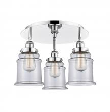 Innovations Lighting 916-3C-PC-G182 - Canton - 3 Light - 18 inch - Polished Chrome - Flush Mount