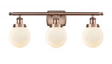 Innovations Lighting 916-3W-AC-G201-6 - Beacon - 3 Light - 26 inch - Antique Copper - Bath Vanity Light