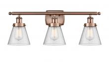Innovations Lighting 916-3W-AC-G64 - Cone - 3 Light - 26 inch - Antique Copper - Bath Vanity Light