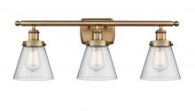 Innovations Lighting 916-3W-BB-G64 - Cone - 3 Light - 26 inch - Brushed Brass - Bath Vanity Light