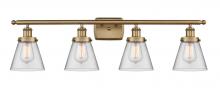 Innovations Lighting 916-4W-BB-G62 - Cone - 4 Light - 36 inch - Brushed Brass - Bath Vanity Light
