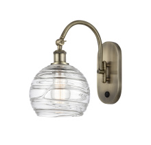 Innovations Lighting 918-1W-AB-G1213-8CL - Athens Deco Swirl - 1 Light - 8 inch - Antique Brass - Sconce