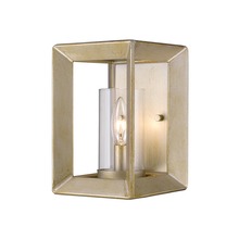 Golden 2073-1W WG-CLR - Smyth 1 Light Wall Sconce (White Gold & Clear Glass)