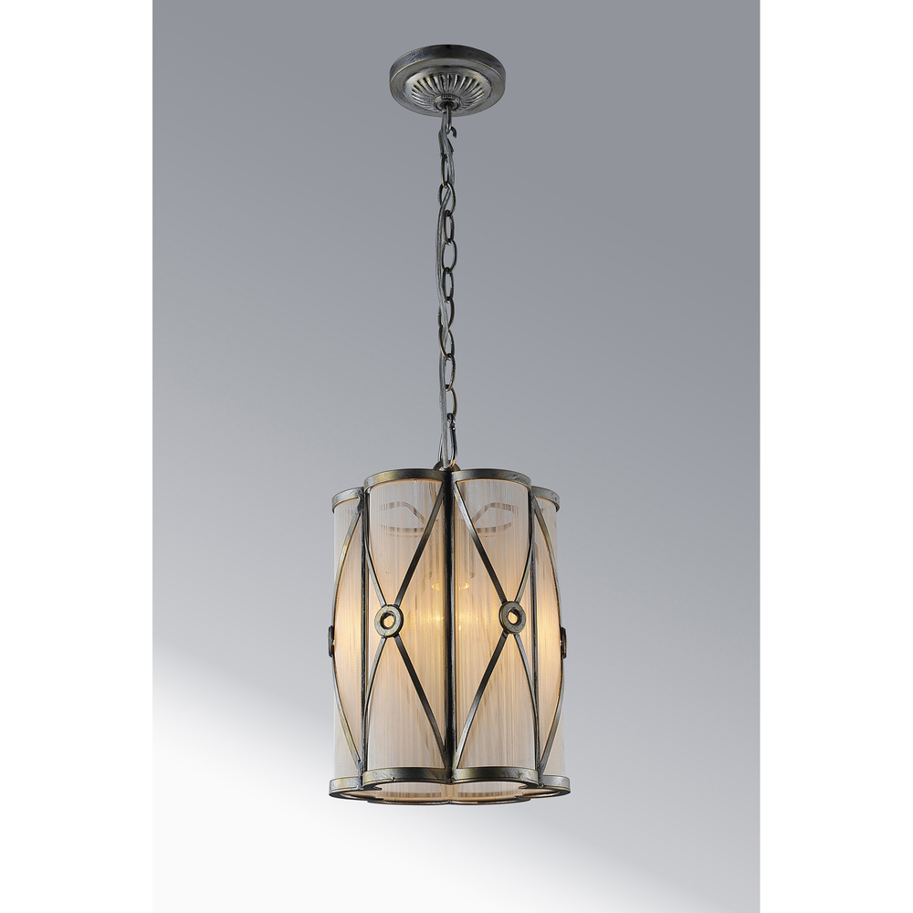 Diana 1 Light Drum Shade Mini Pendant With Black Finish