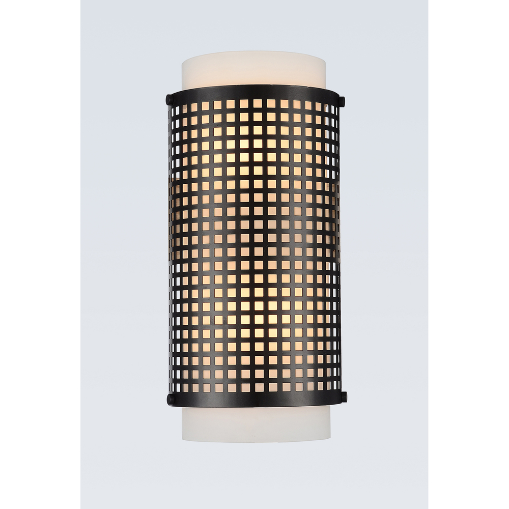 Checkered 2 Light Wall Sconce With Black Finish