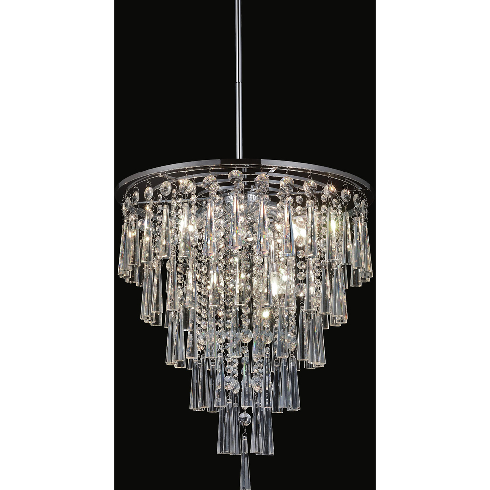 Blissful 8 Light Down Chandelier With Chrome Finish