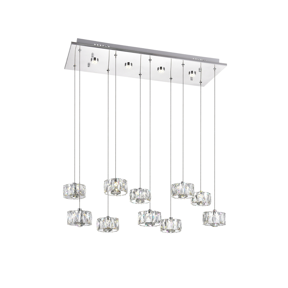 Milan LED Multi Light Pendant With Chrome Finish