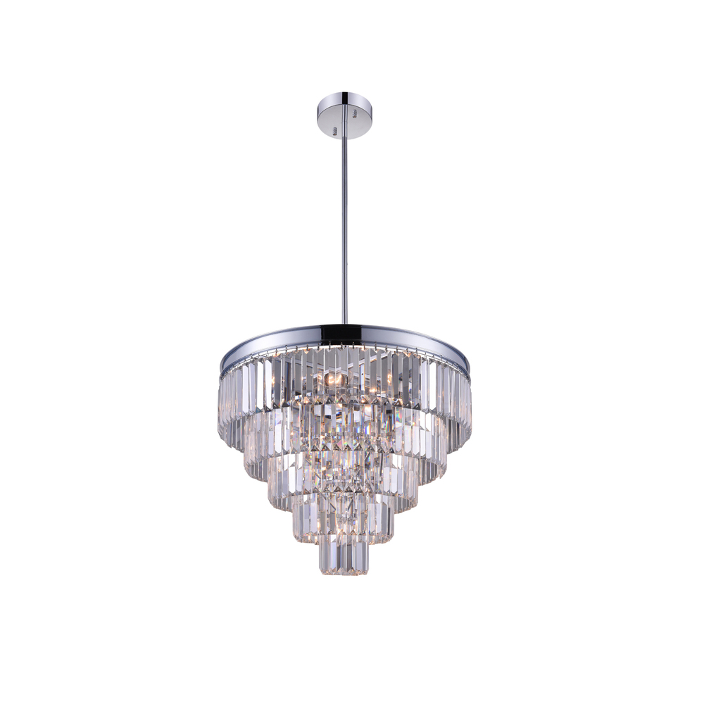 Weiss 7 Light Down Chandelier With Chrome Finish