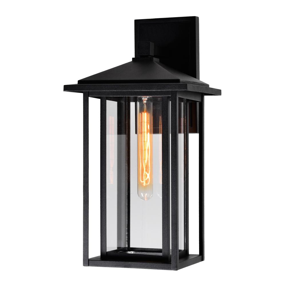 Crawford 1 Light 9in Black Outdoor Wall Light