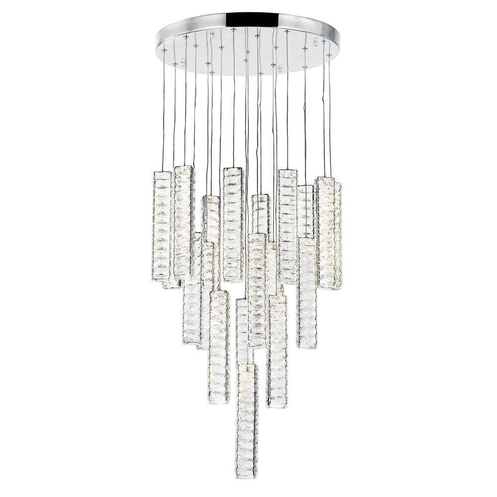 Celina Integrated LED 20in 19 Pendant Chrome Chandelier