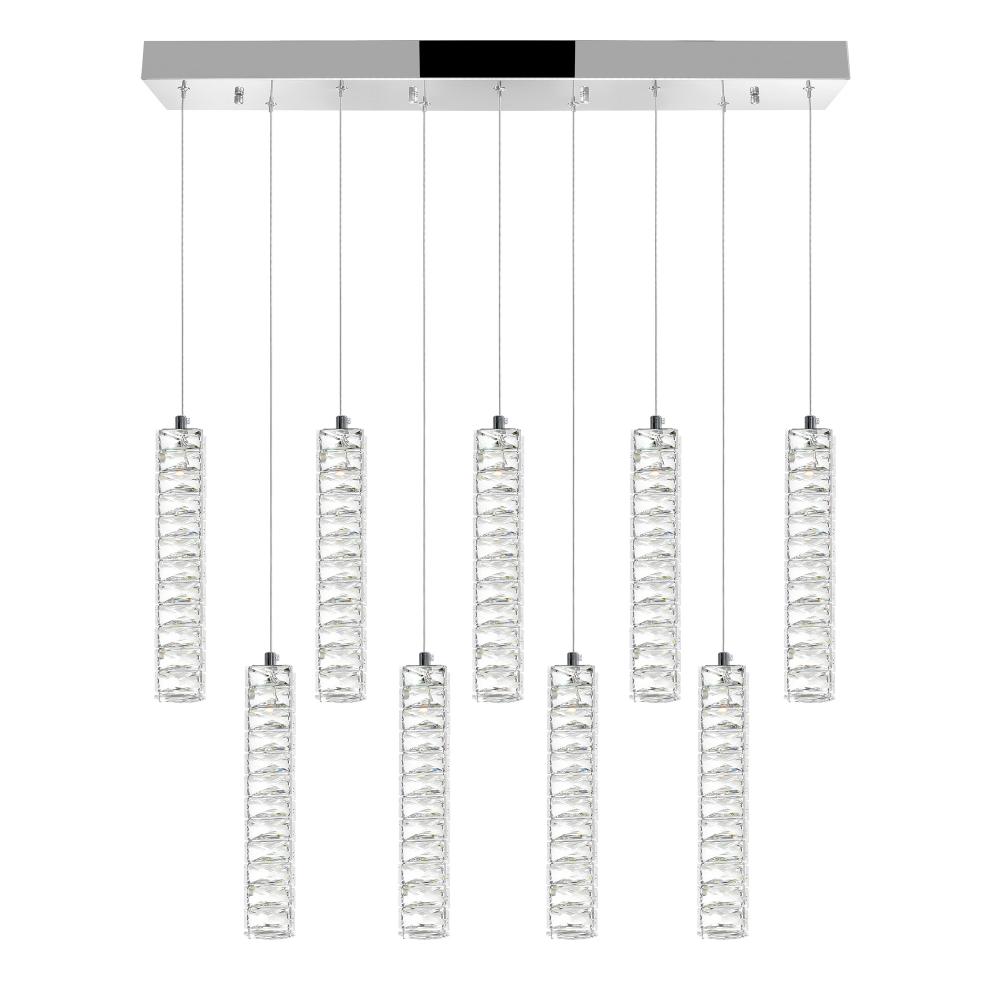 Celina Integrated LED 32in 9 Pendant Chrome Chandelier