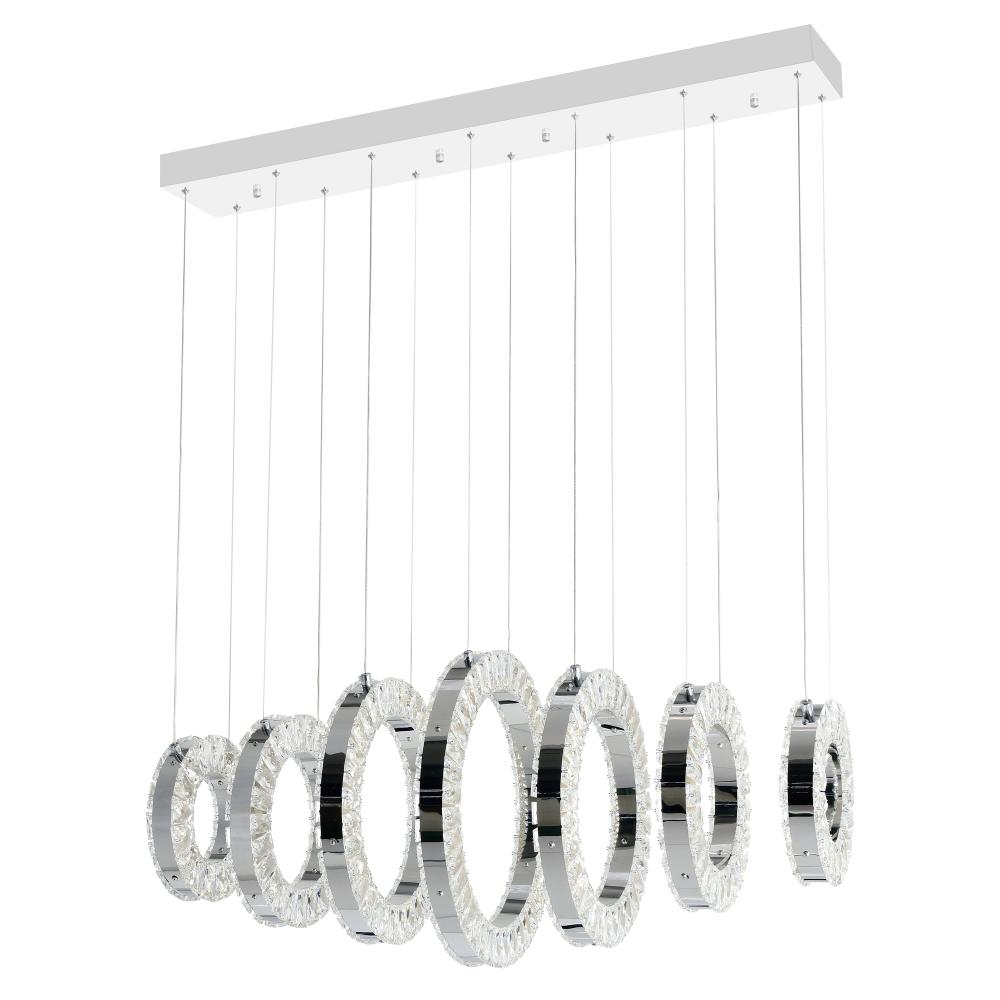 Celina Integrated LED 37in 7 Ring Chrome Chandelier
