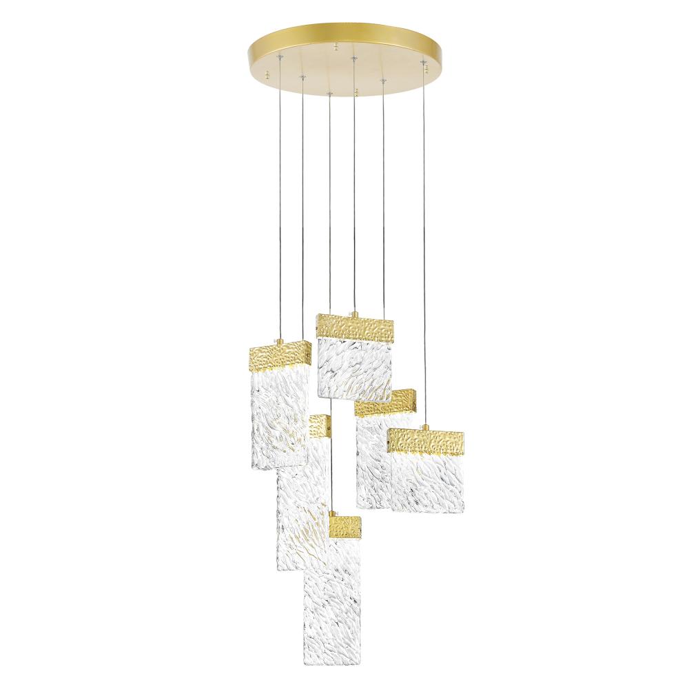 Carolina Integrated LED 16in Gold Leaf Chandelier