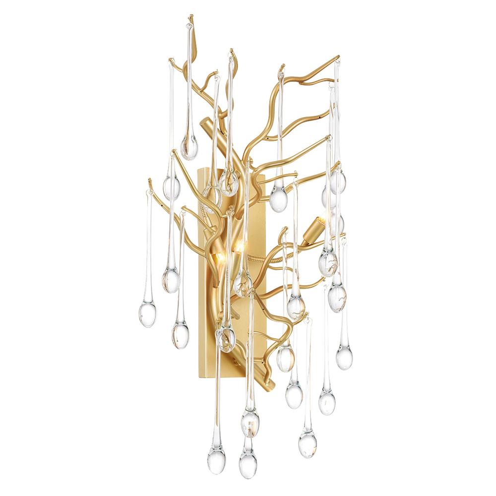 Anita 3 Light Gold Leaf Wall Sconce