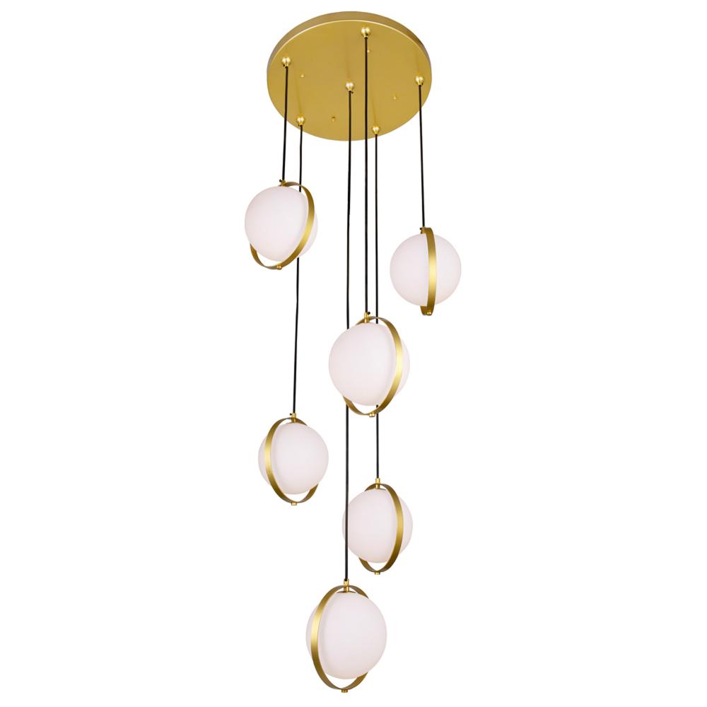 Da Vinci 6 Light 24in Brass Multi Light Pendant
