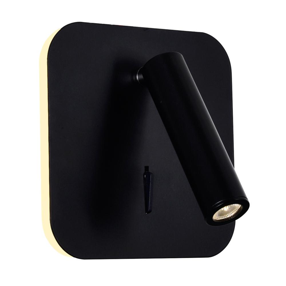 Private I Integrated LED Adjustable Square Matte Black Wall Sconce