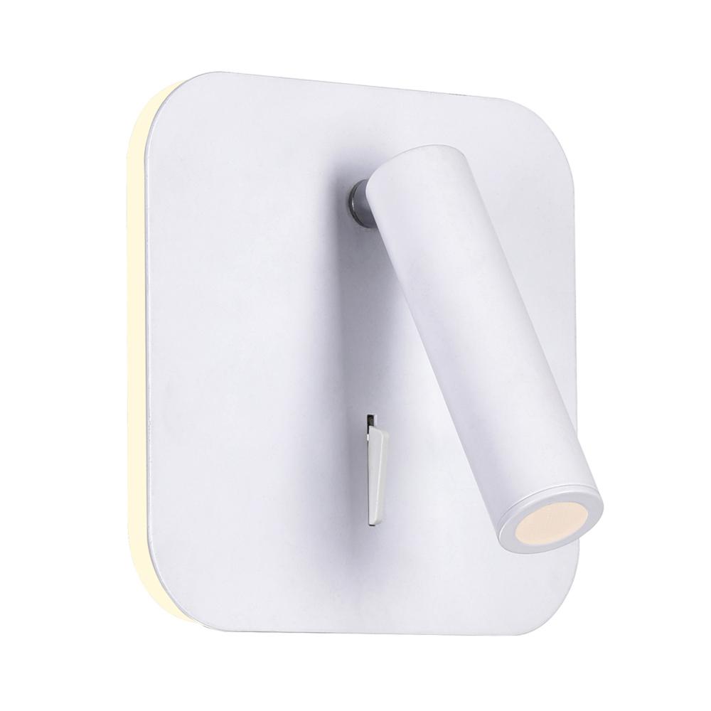 Private I Integrated LED Adjustable Square Matte White Wall Sconce