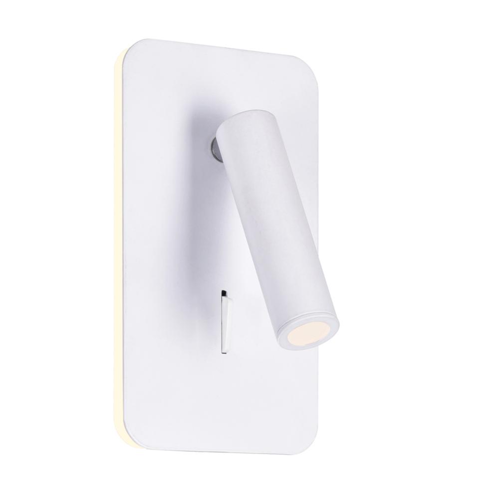 Private I Integrated LED Adjustable Rectangular Matte White Wall Sconce